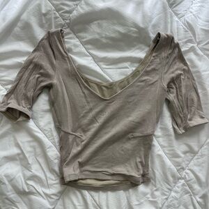 Lululemon 3/4 length sleeve crop t shirt